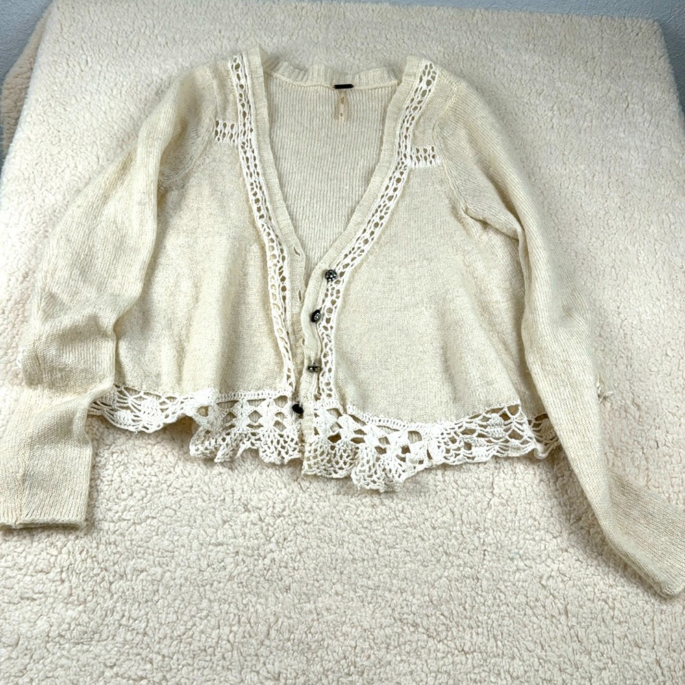 Free People size medium cardigan with jeweled buttons